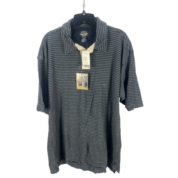 Dockers Mens Striped Short Sleeve Polo Shirt XL NWT Cotton Oversized Golf Casual - Picture 1 of 8